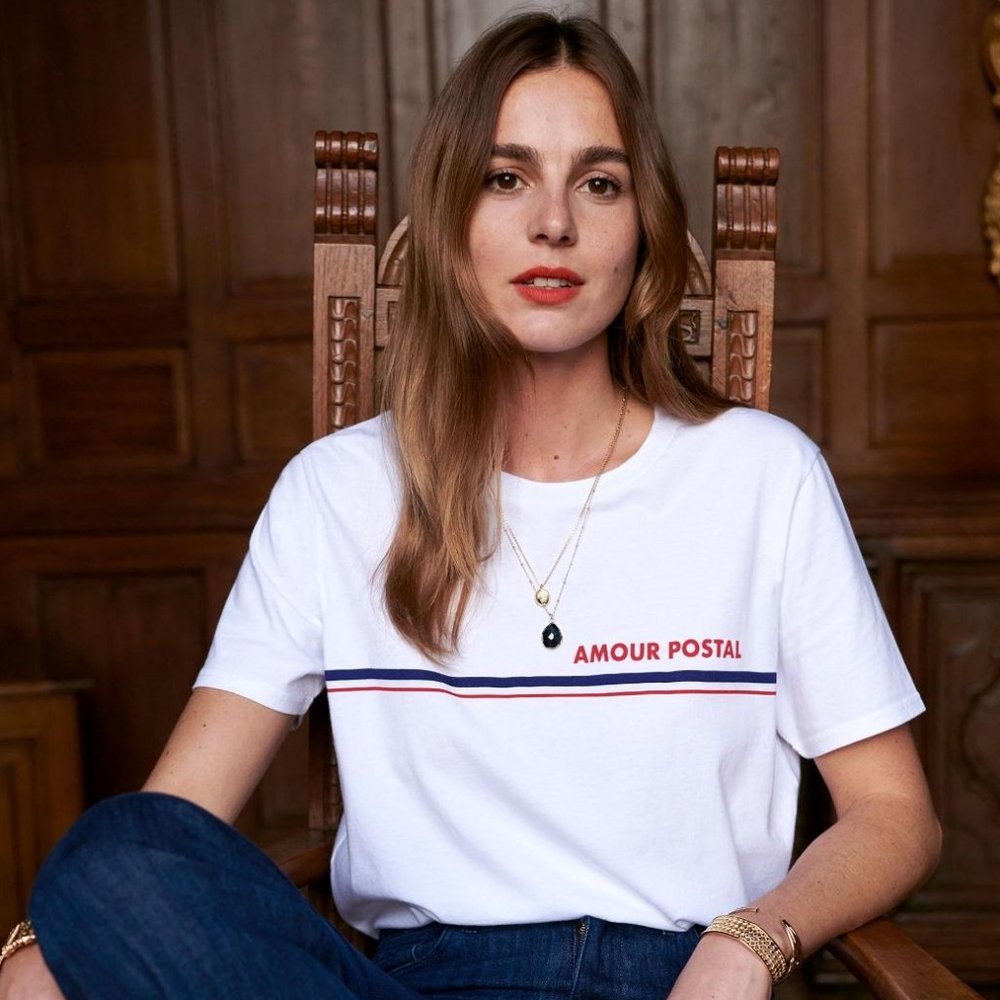 NWT Sézane Amour Postal T-shirt